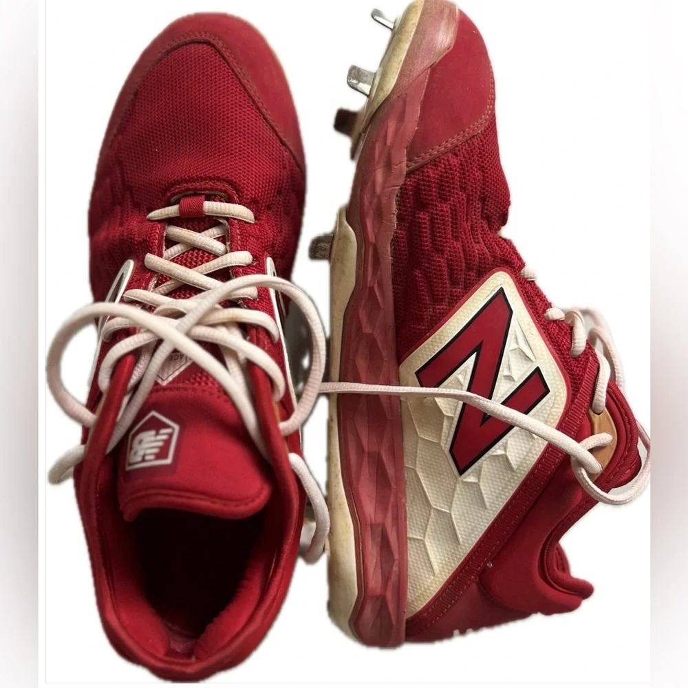 New Balance L3000TR4 Men's METAL Baseball Cleats RED WHITE Size 10 - Picture 1 of 6